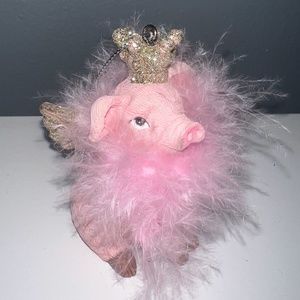Pink pig Christmas ornament